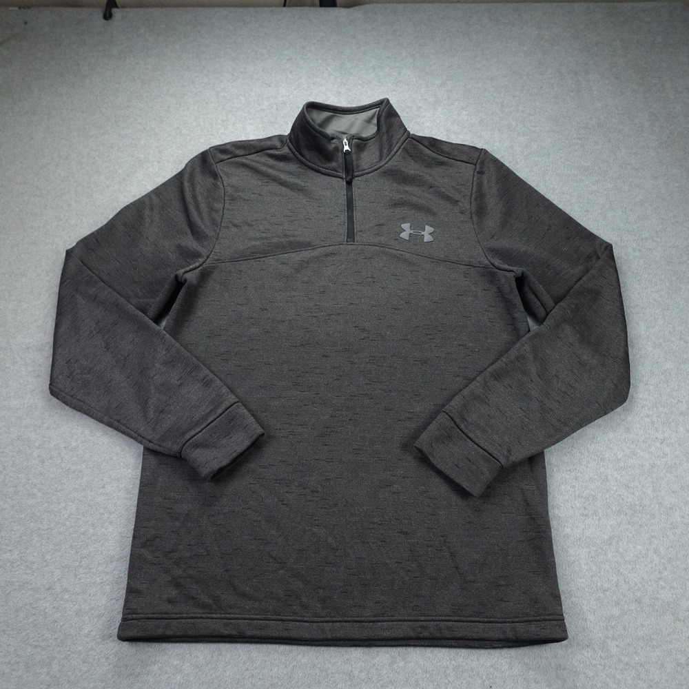 Under Armour Pullover Mens Small Gray Athletic 1/4 Zip ColdGear Fleece